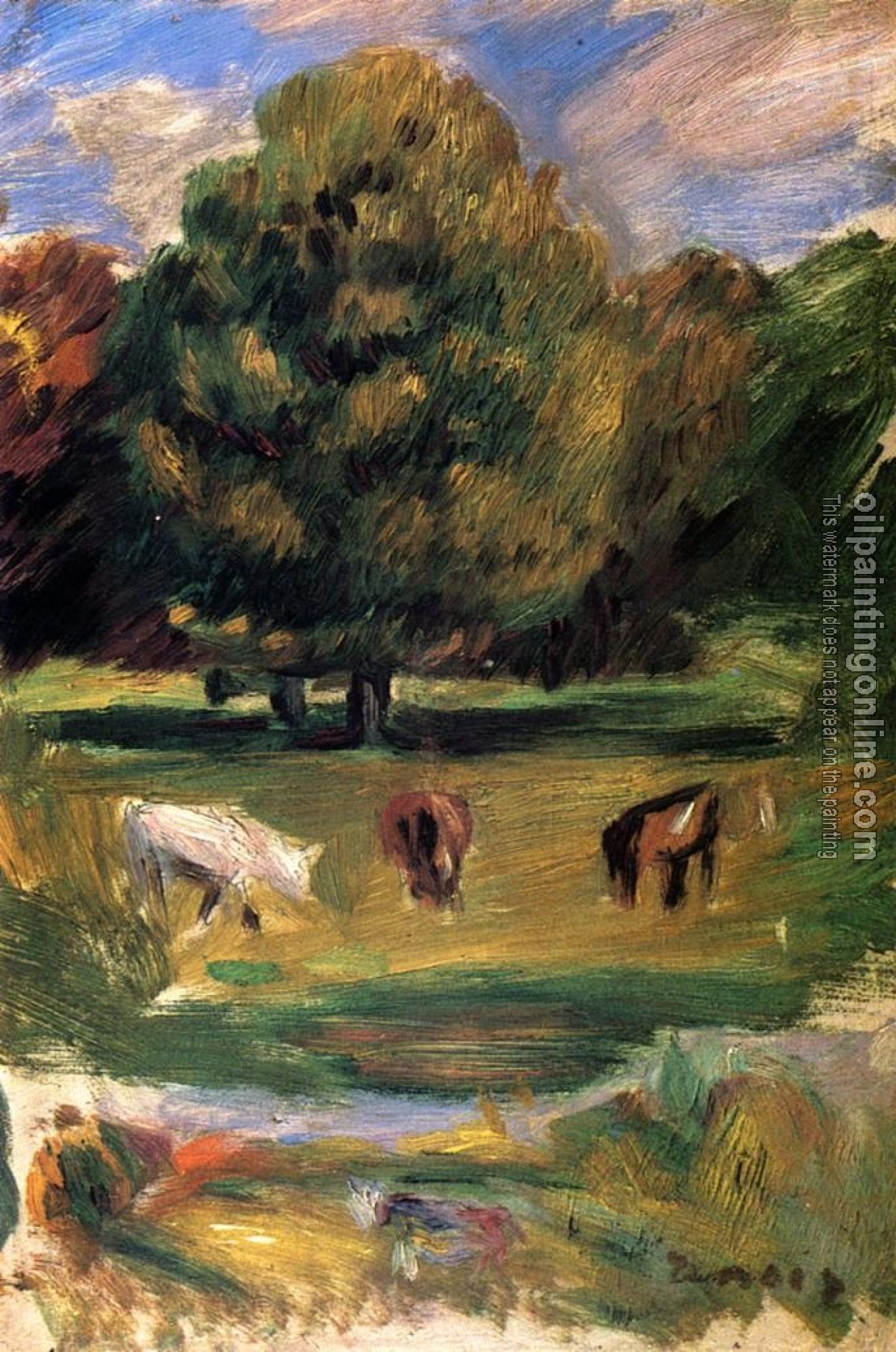 Renoir, Pierre Auguste - Landscape with Horses